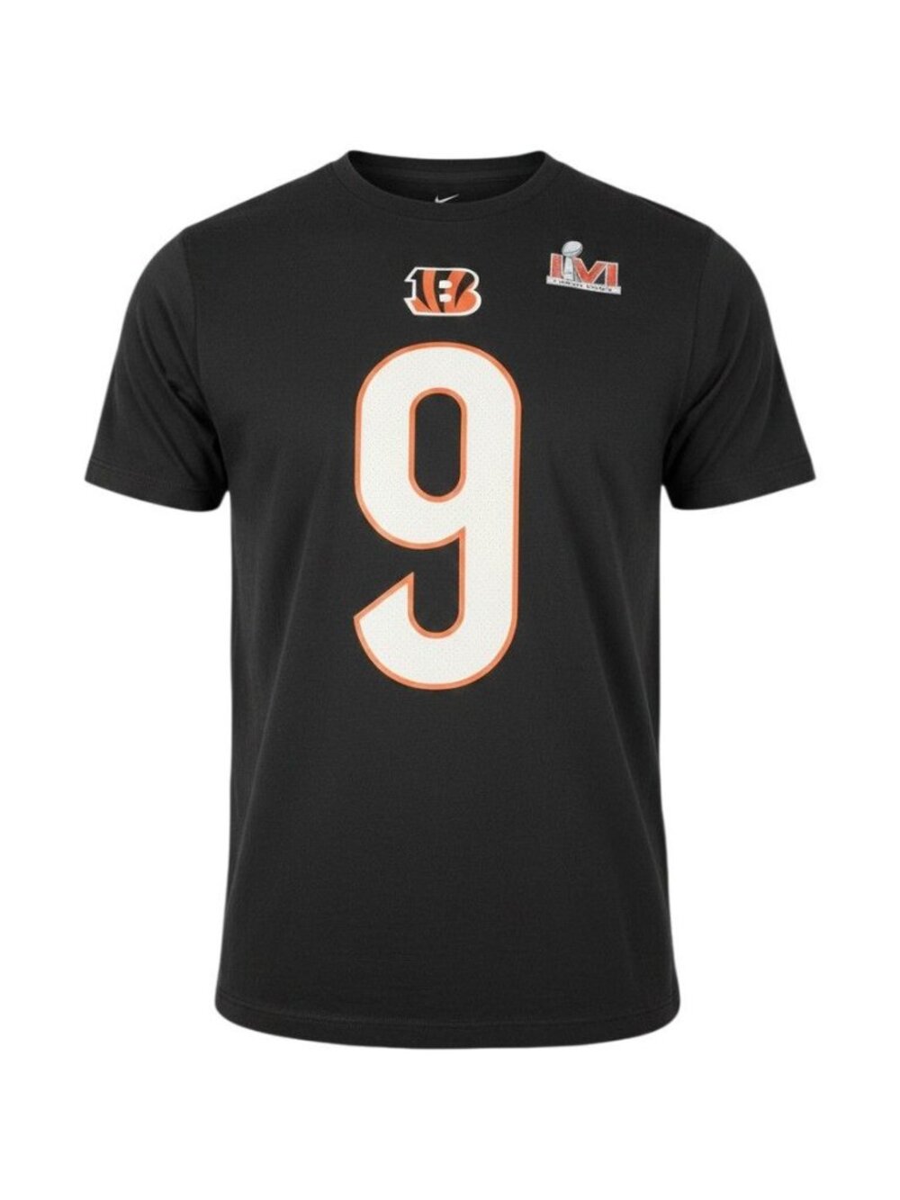 Cincinnati Bengals Burrow Super Bowl LVI Tee Nike Mens M Black Short Sleeve
